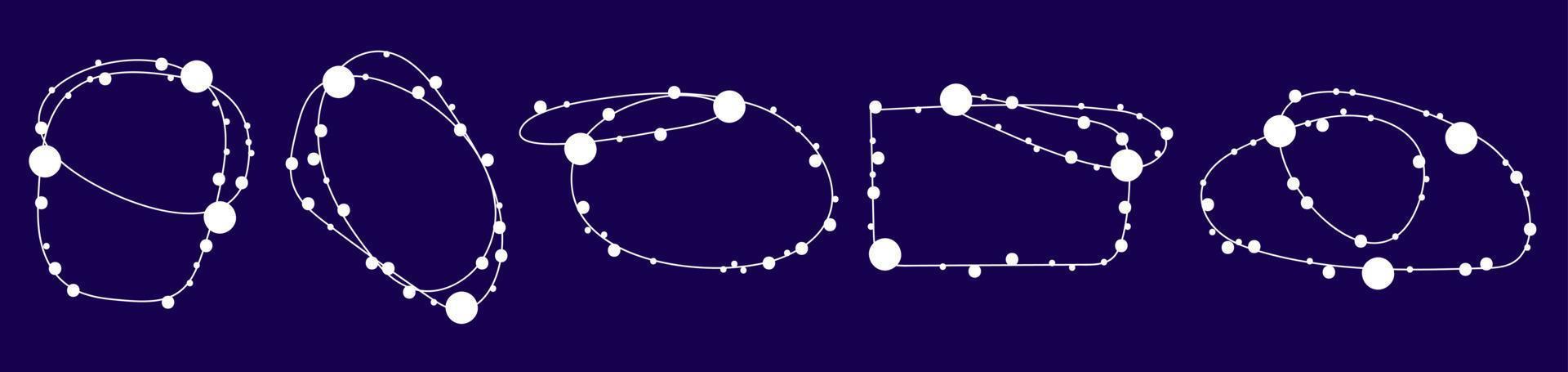 moderne minimaliste texte cadres avec ligne point cercle carré éléments. différent Cadre formes pour conception dans linéaire Facile griffonnage style vecteur