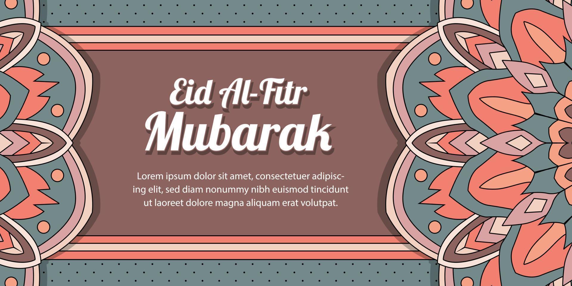 content eid al-fitr salutation islamique mandala Contexte vecteur