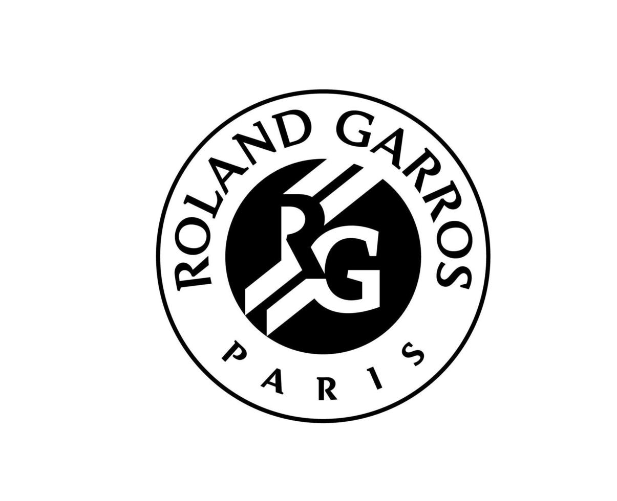 Roland garros tournoi tennis symbole noir français ouvert logo champion conception vecteur abstrait illustration