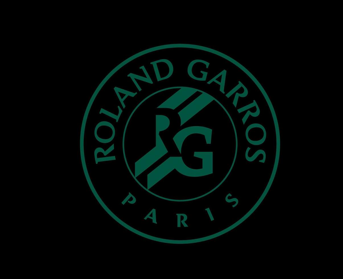 Roland garros tournoi symbole vert français ouvert tennis logo champion conception vecteur abstrait illustration avec noir Contexte