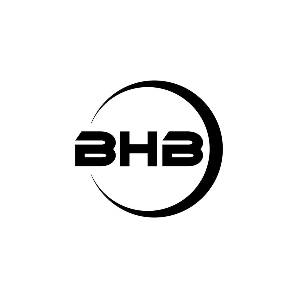 bhb lettre logo conception dans illustration. vecteur logo, calligraphie dessins pour logo, affiche, invitation, etc.