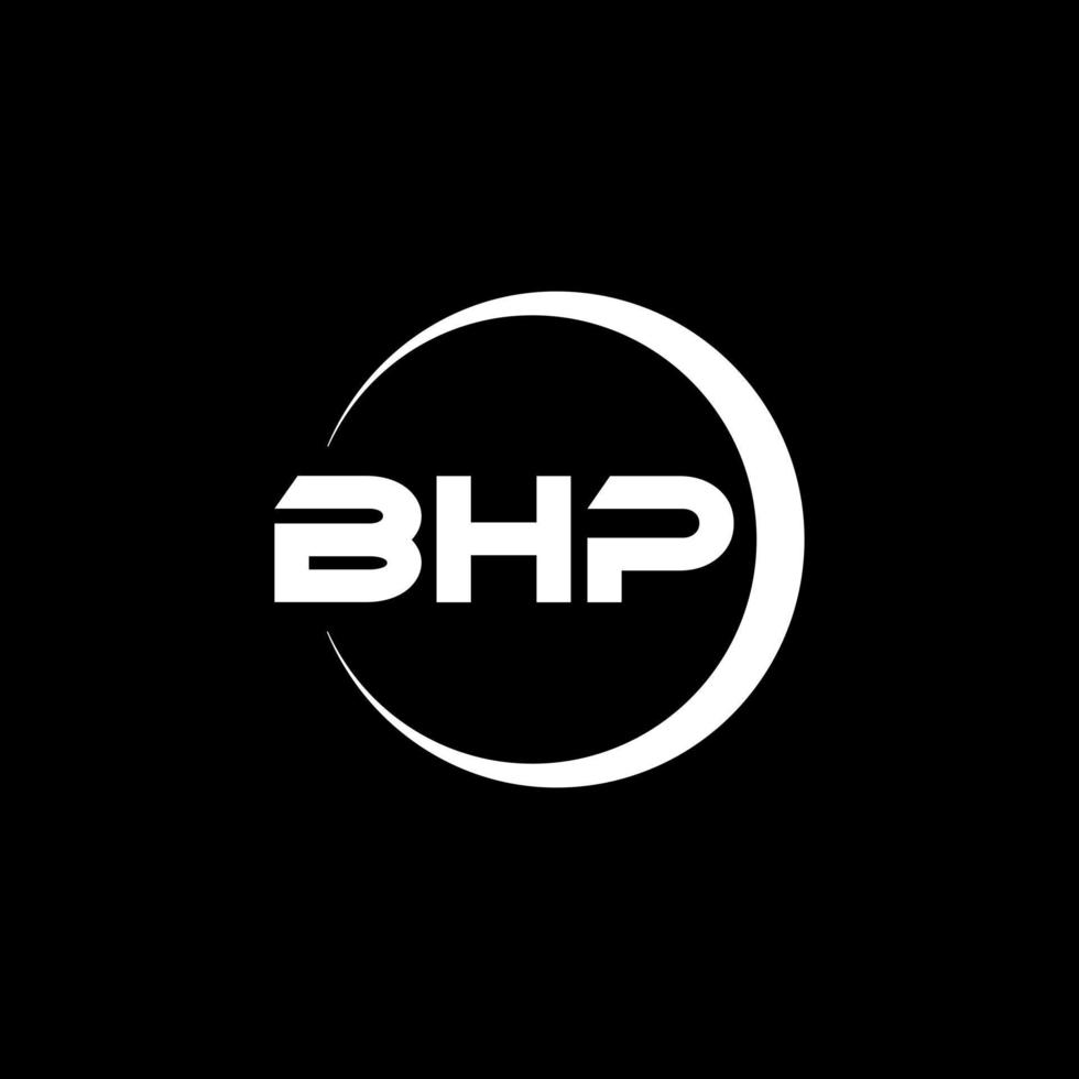 bhp lettre logo conception dans illustration. vecteur logo, calligraphie dessins pour logo, affiche, invitation, etc.