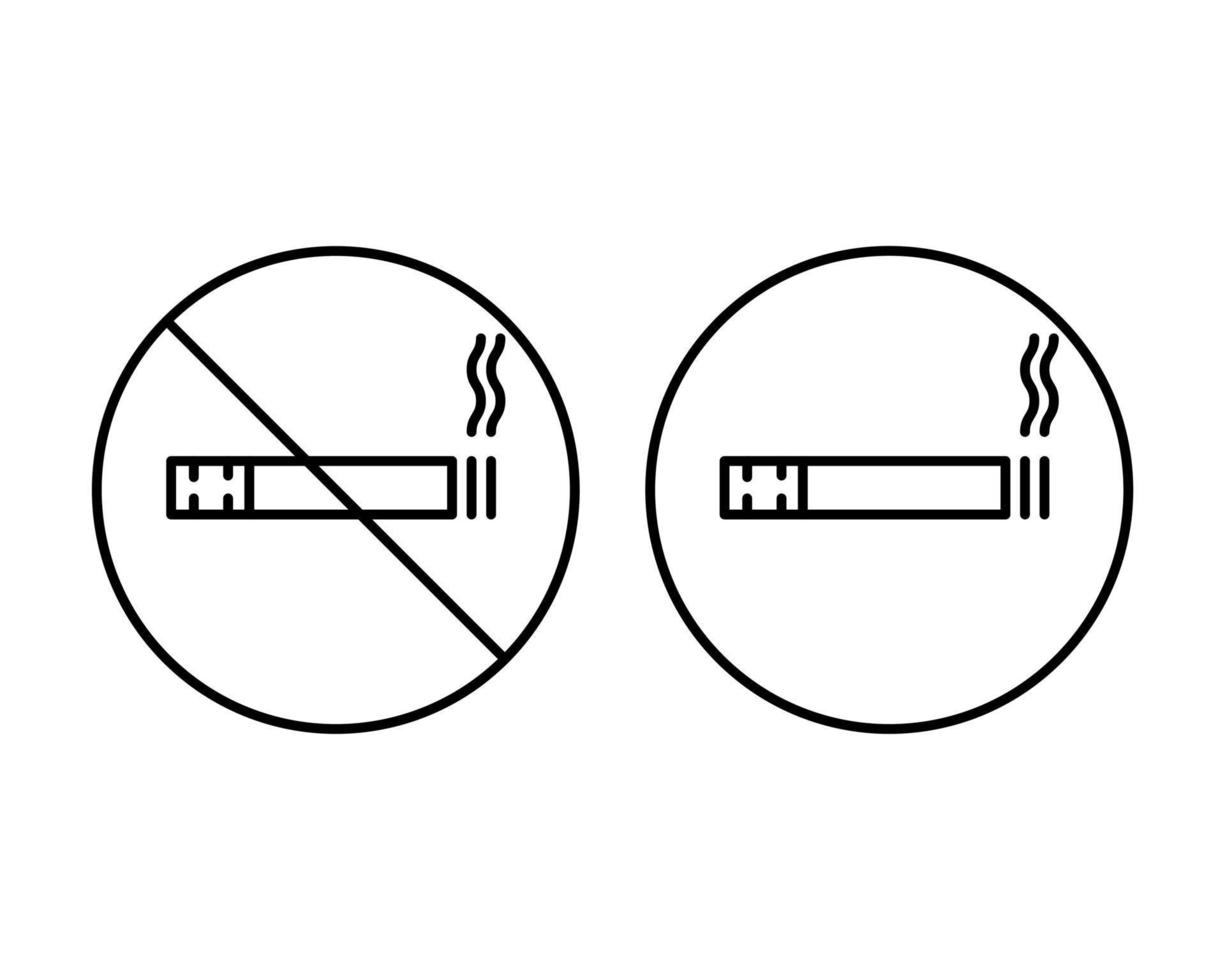 aucune icône de vecteur de ligne mince de fumer. icône plate isolé sur fond blanc.