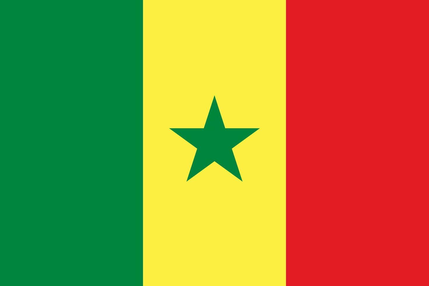 drapeau du sénégal illustration simple pour le jour de l'indépendance ou l'élection vecteur