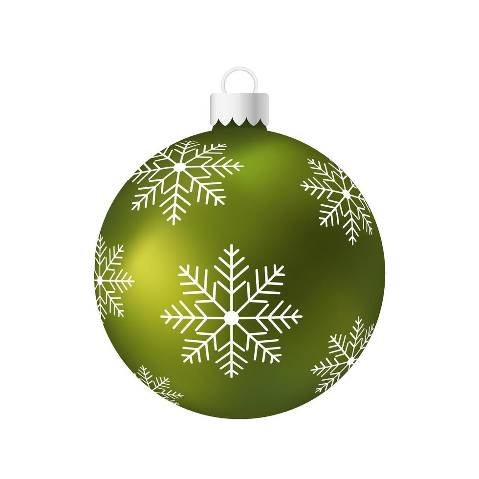 jouet d'arbre de noël vert ou boule illustration de couleur volumétrique et réaliste vecteur