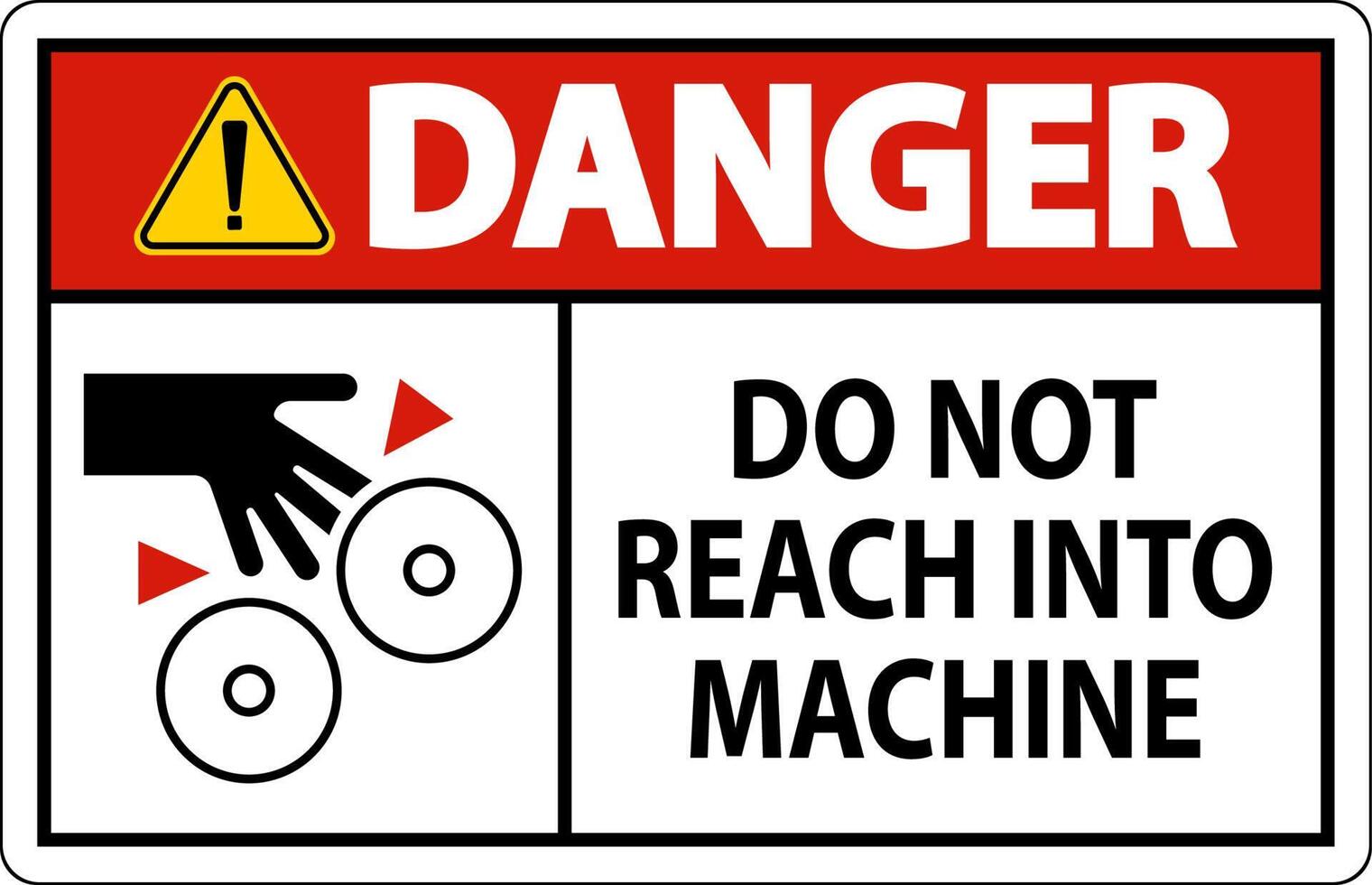 danger signe faire ne pas atteindre dans machine vecteur