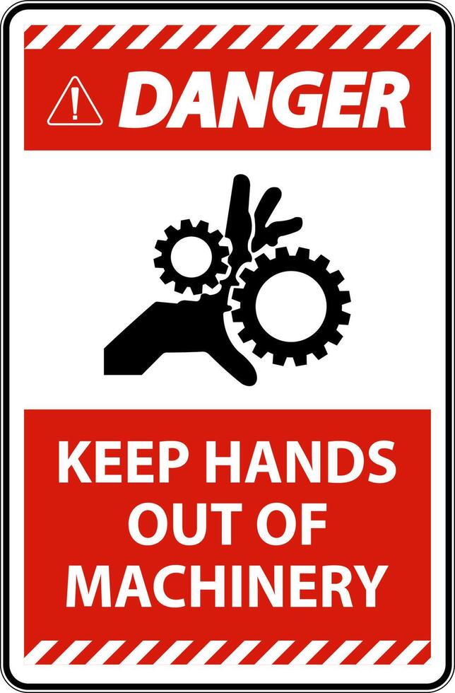 danger signe garder mains en dehors de machinerie vecteur