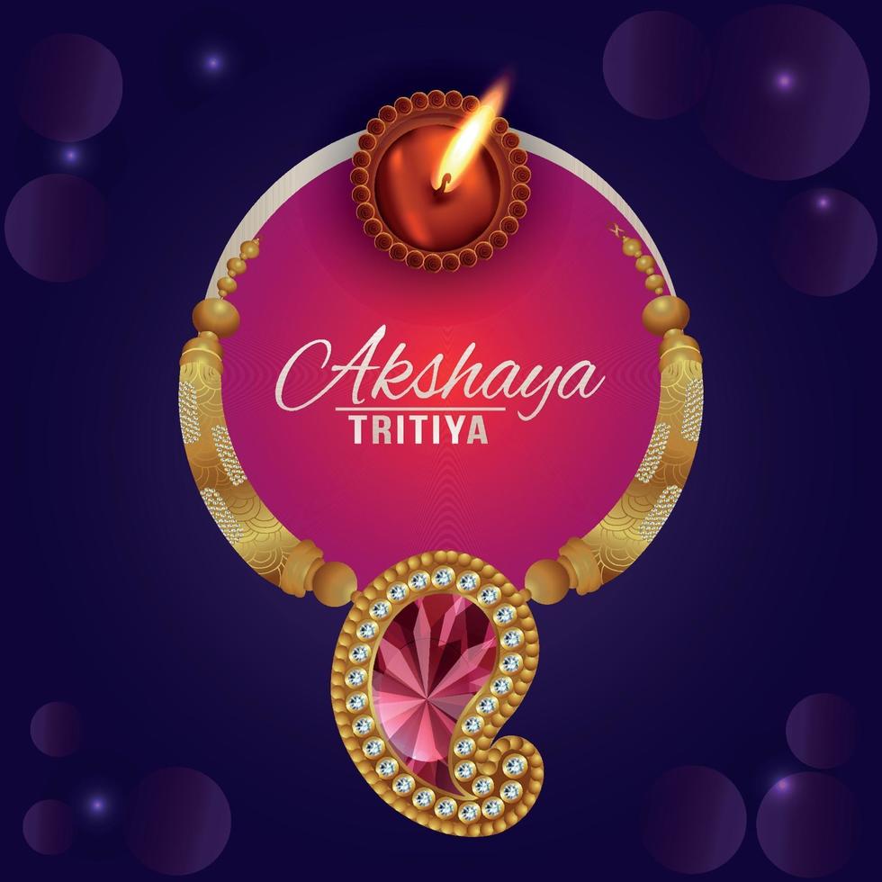 illustration de célébration akshaya tritiya, carte de voeux de promotion de bijoux festival de l'inde vecteur