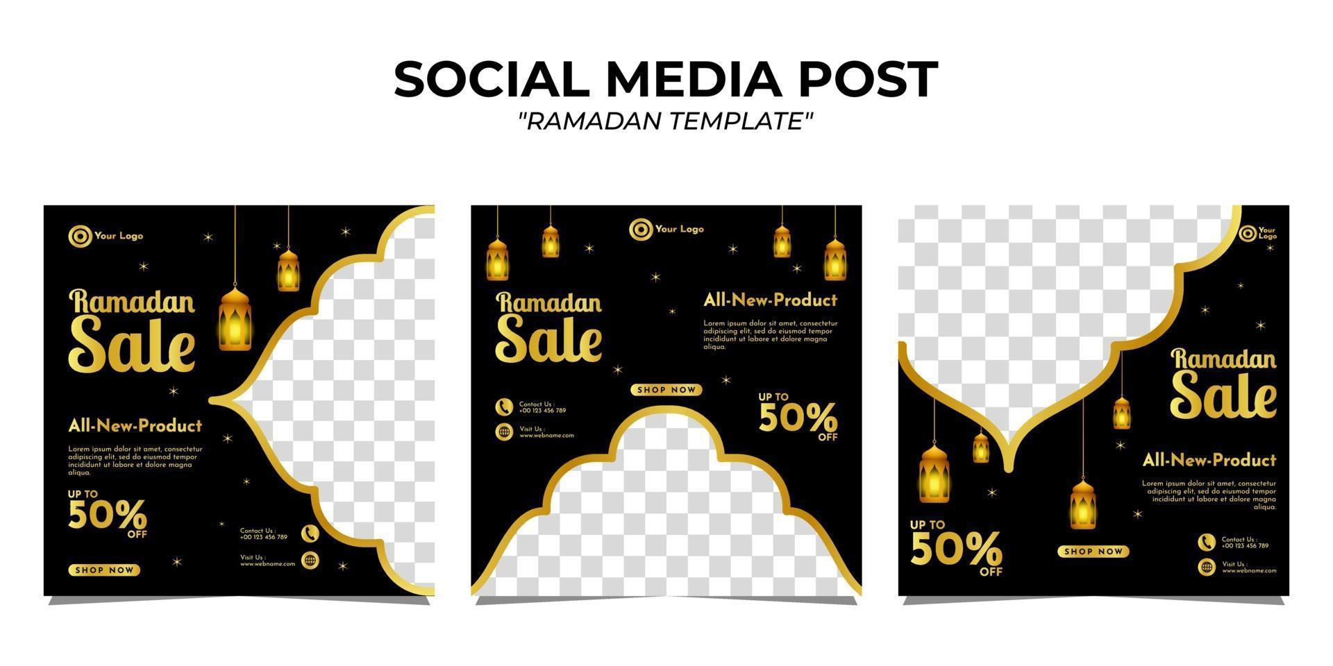 modèle de publication sur les médias sociaux de vente ramadan vecteur