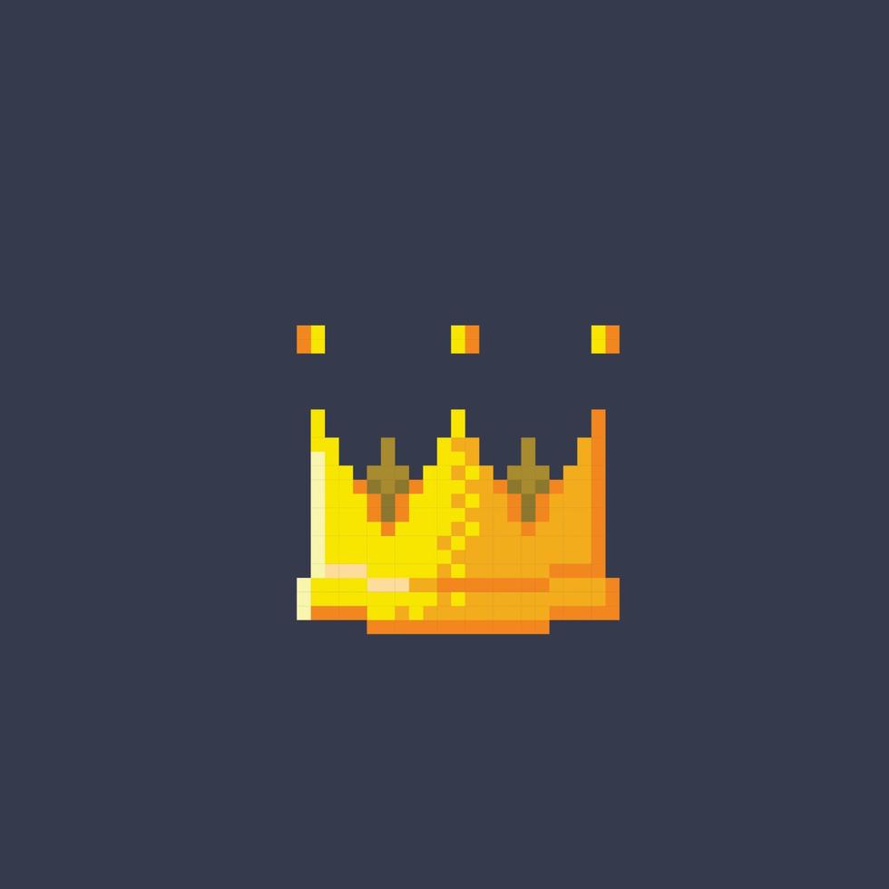 d'or couronne dans pixel art style vecteur