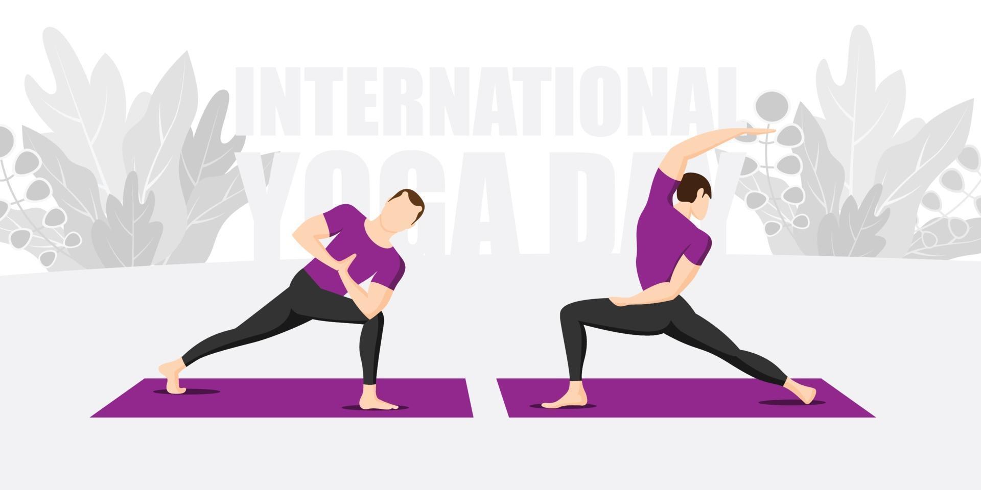 concept de journée internationale de yoga vecteur