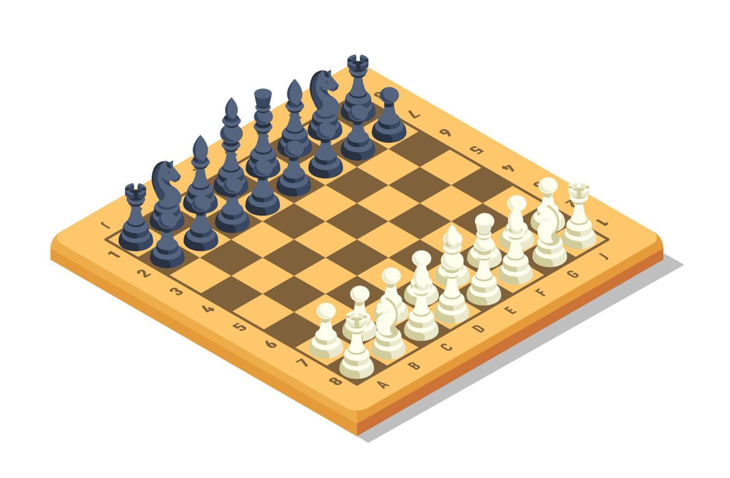 Jeux pour joueur, échecs avec en jouant surface planche vecteur