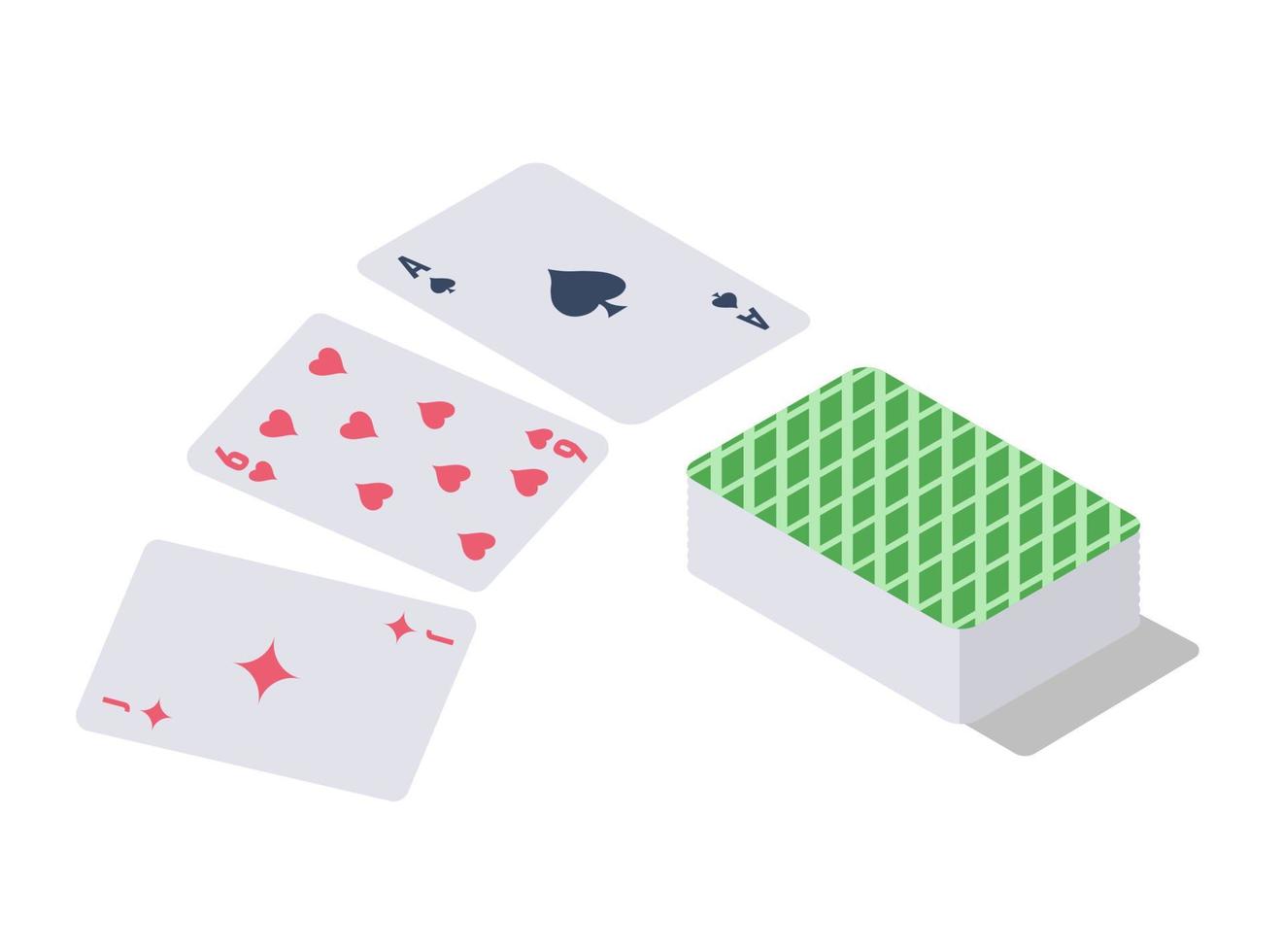 Jeux avec cartes, en jouant poker, loisir et amusement vecteur