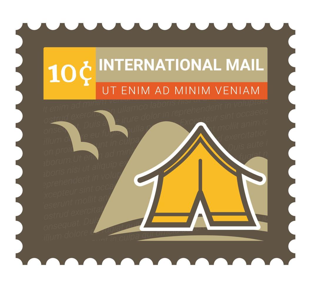 international courrier carte postale ou cachet de la poste avec prix vecteur
