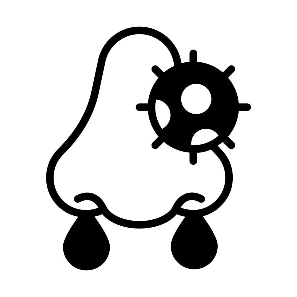 qui coule nez vecteur conception, modifiable icône de sinusite coronavirus