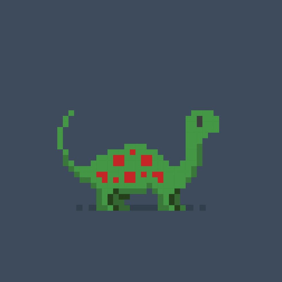 brontosaure dans pixel art style vecteur