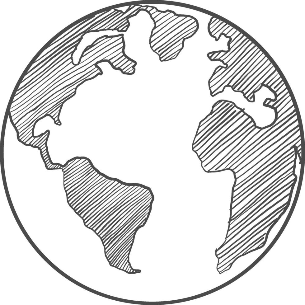 dessin de la terre sur fond blanc vecteur