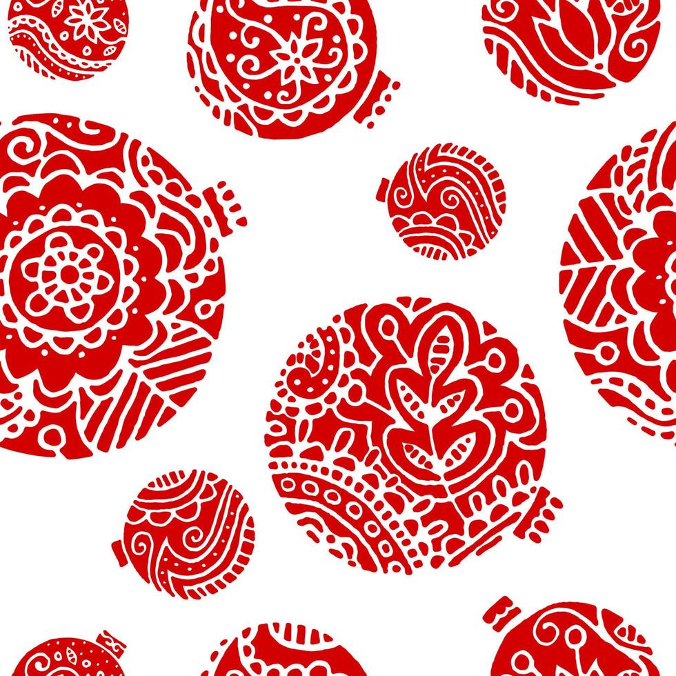 rouge Noël décor sans couture modèle. brillant floral décor sur une blanc Contexte. utilisation pour arrière-plan, emballage papier, couvertures, tissus, cartes postales, papeterie. vecteur. vecteur
