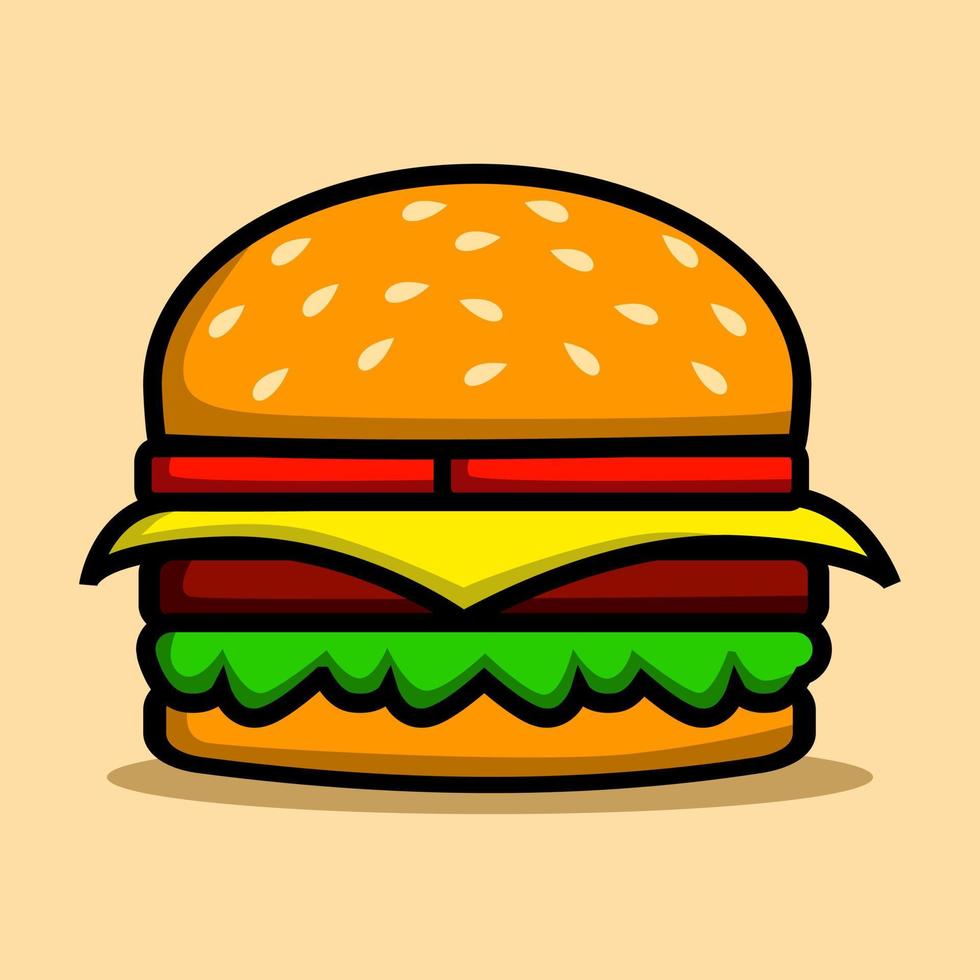 Burger illustration. Burger dessin animé. illustration pour enfants livre. vecteur