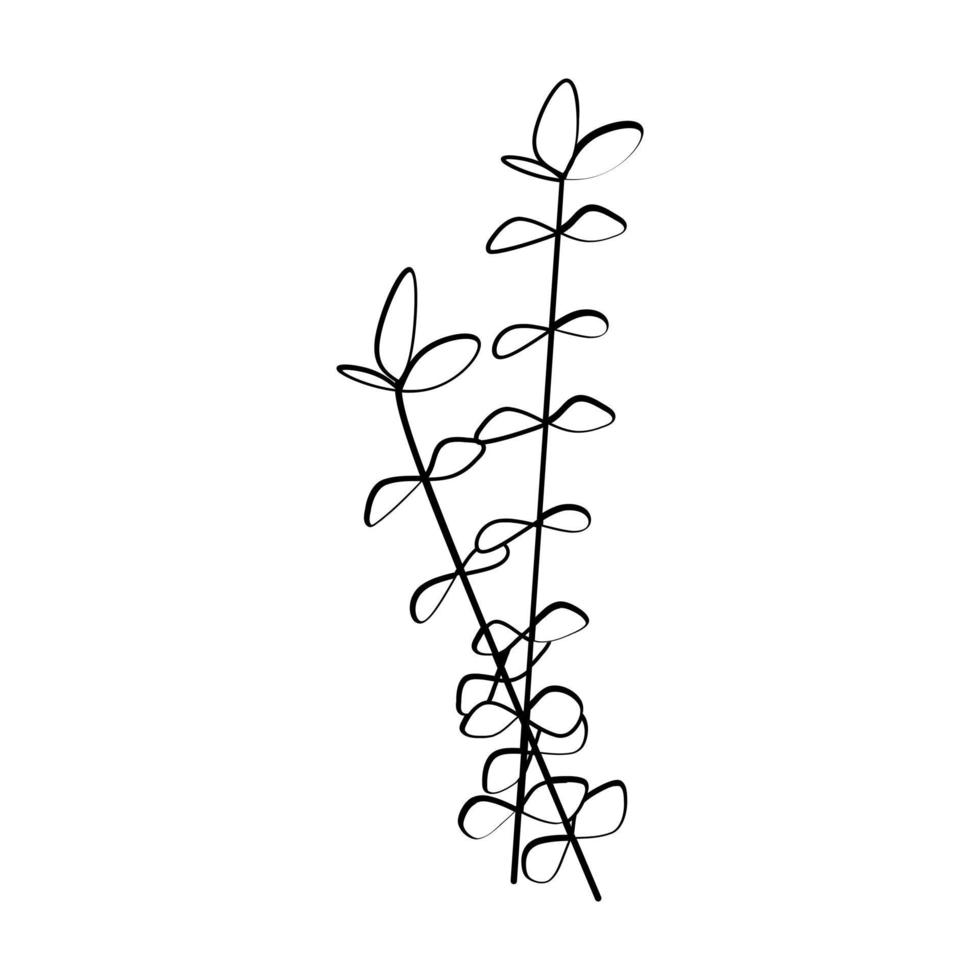 mignonne botanique floral vecteur illustration contour main tiré style conception