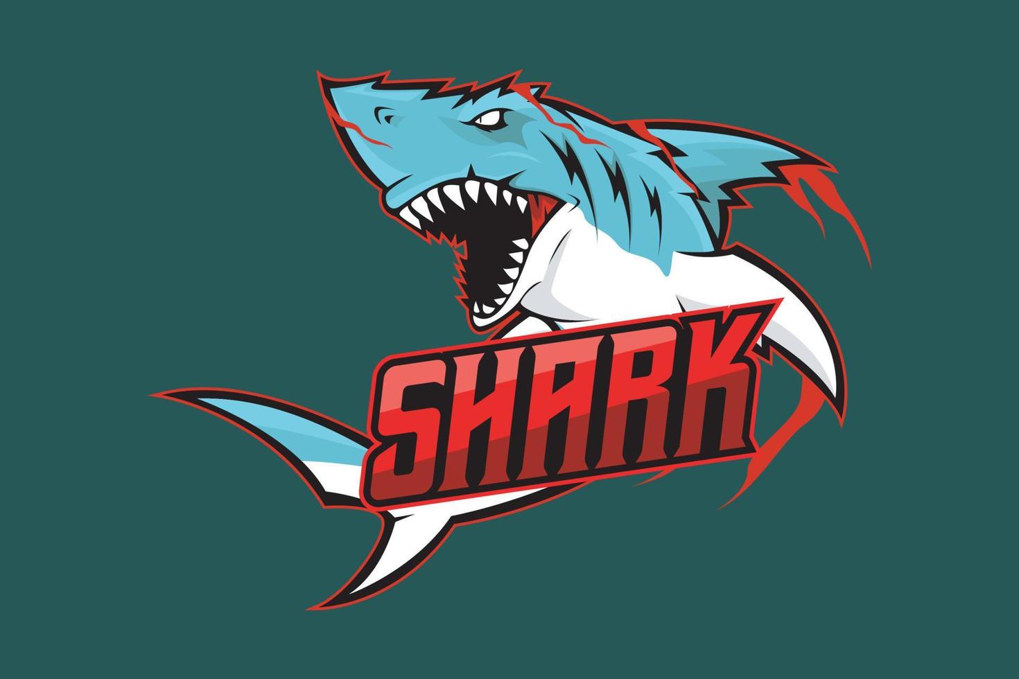 requin mascotte logo pour esport équipe illustration vecteur