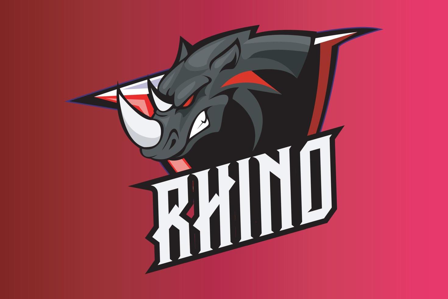 rhinocéros mascotte logo pour esport équipe illustration vecteur