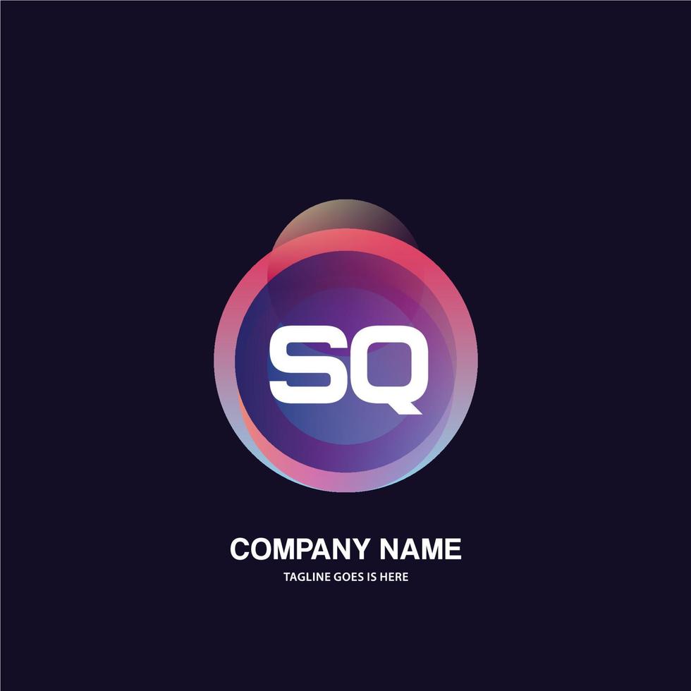 sq initiale logo avec coloré cercle modèle vecteur