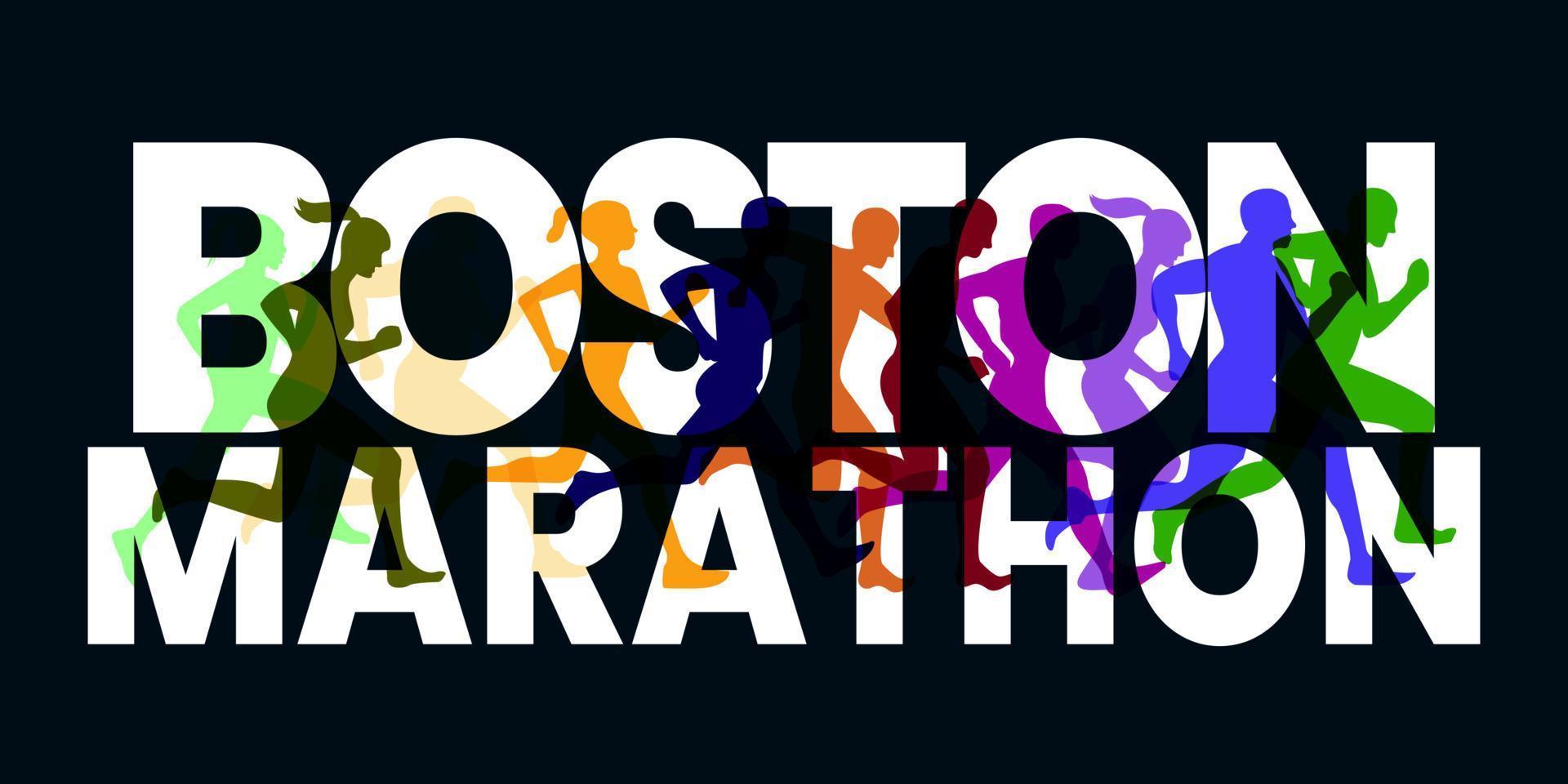 Boston marathon sportif un événement patriotes journée bannière vecteur illustration.