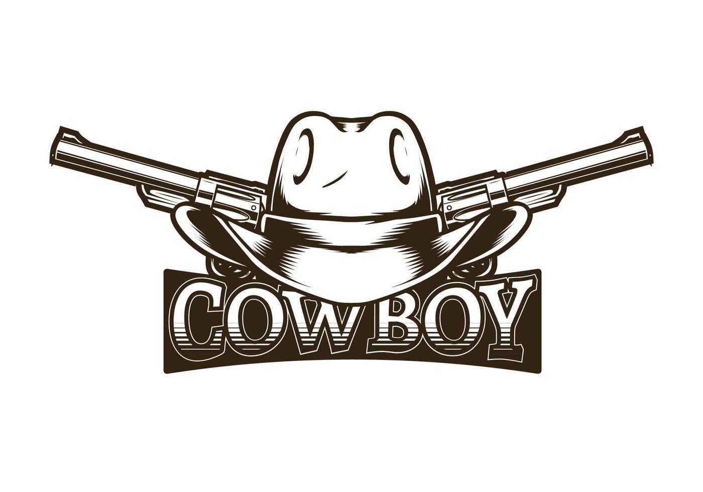 création de logo de cow-boy vecteur