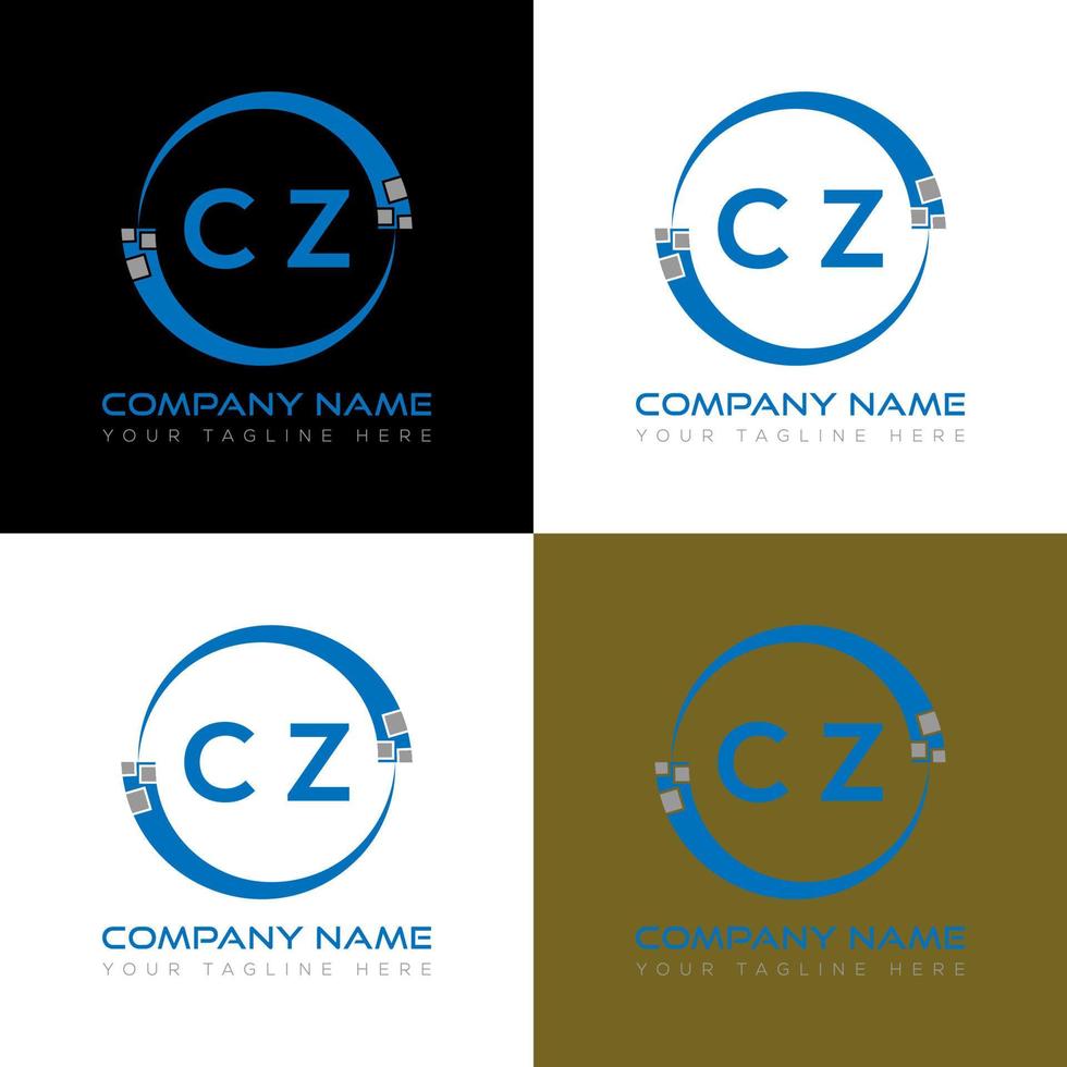 cz lettre logo Créatif conception. cz unique conception. vecteur