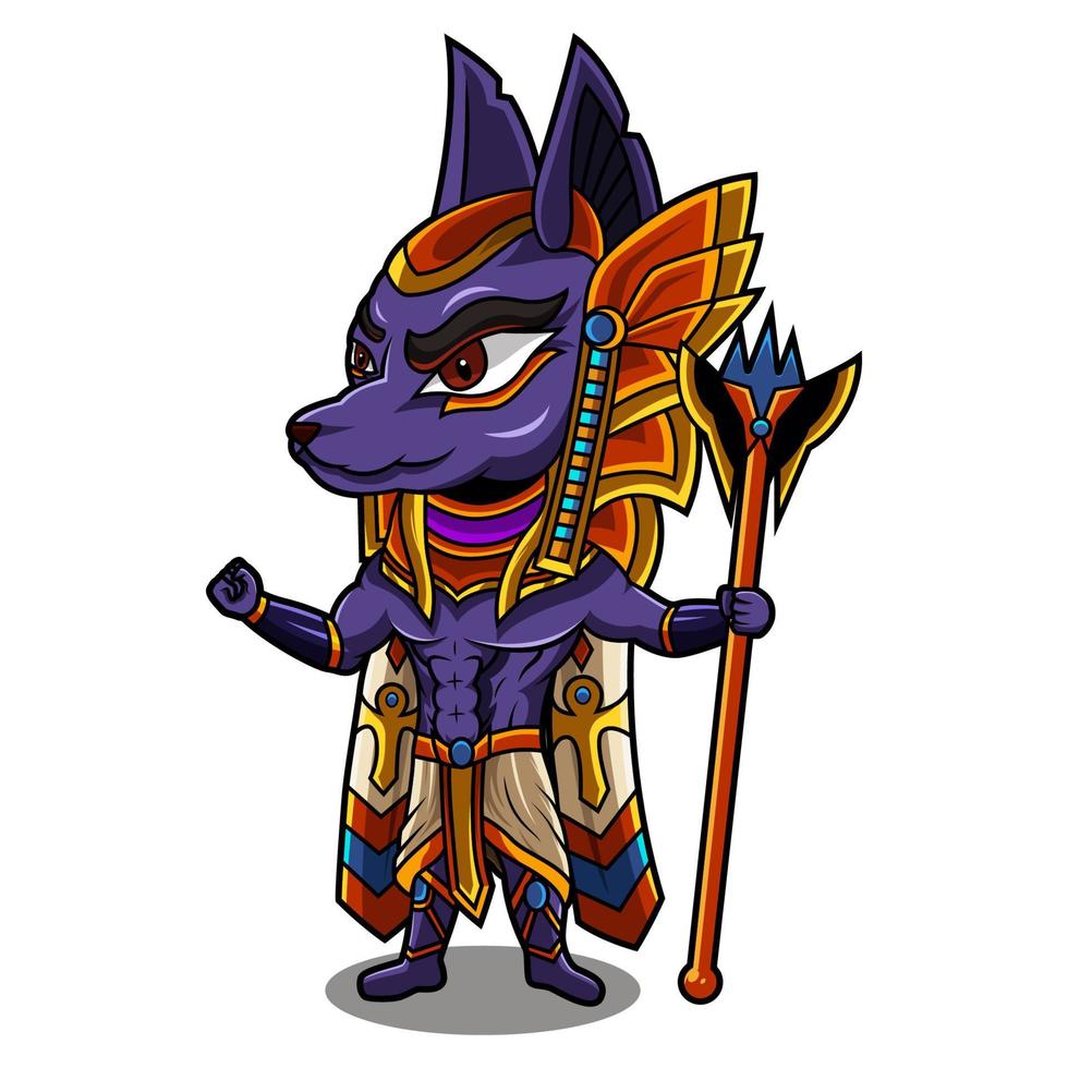 anubis chibi mascotte logo conception vecteur