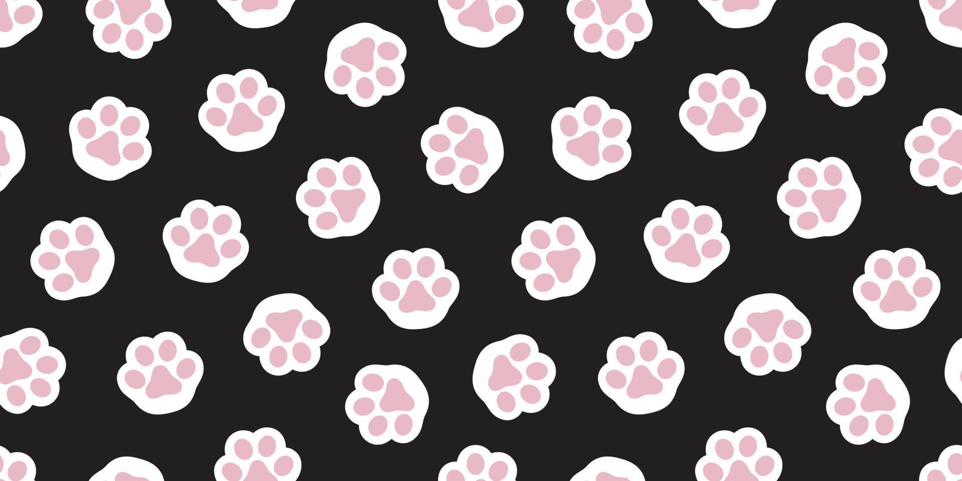 chien patte sans couture modèle vecteur chat patte pied impression isolé fond d'écran Contexte rose