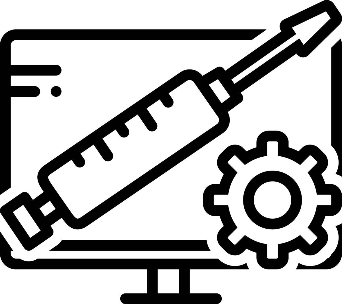 icône de la ligne pour le traitement informatique vecteur