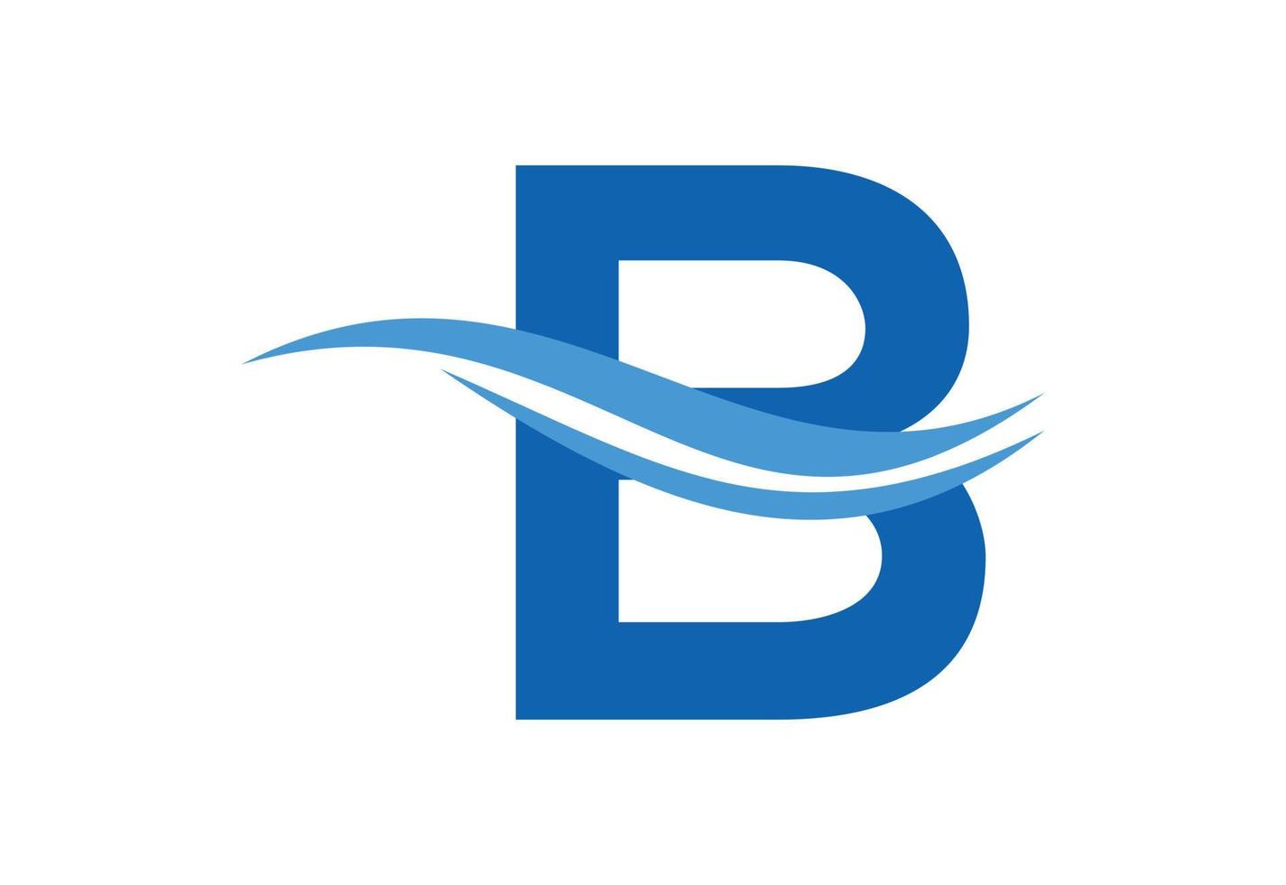 pente b lettre logo conception avec virgule, vecteur illustration