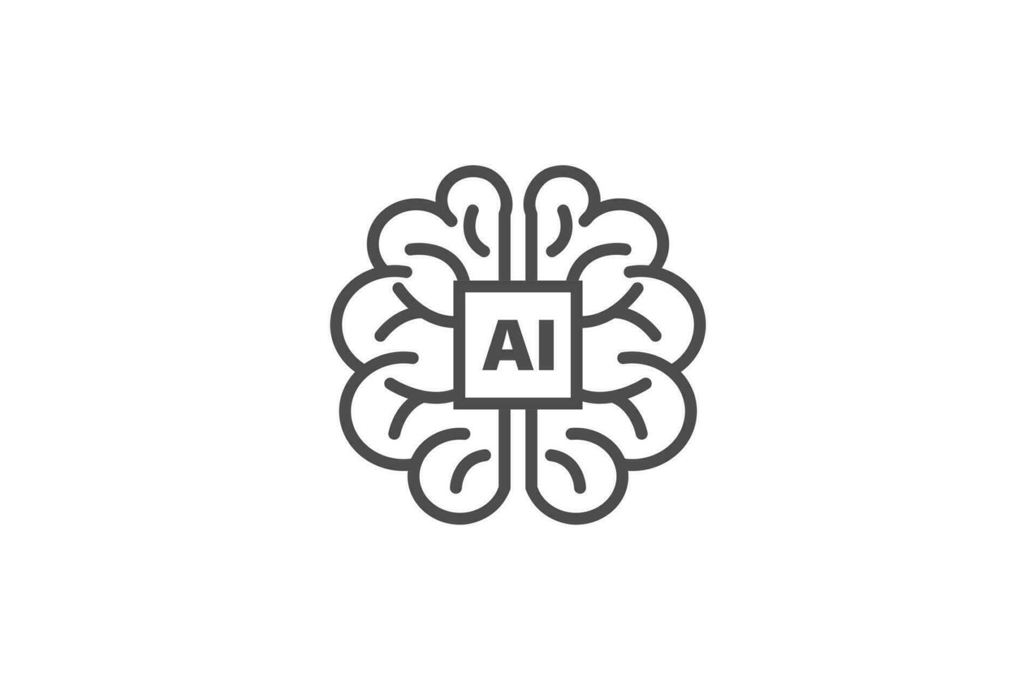 artificiel intelligence ai icône vecteur conception