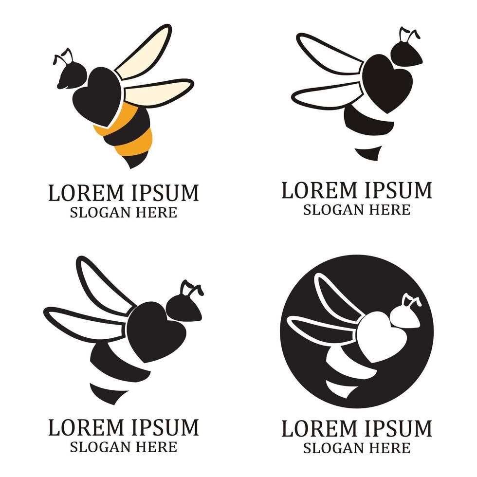 icône de conception d'illustrations de logo d'abeille vecteur