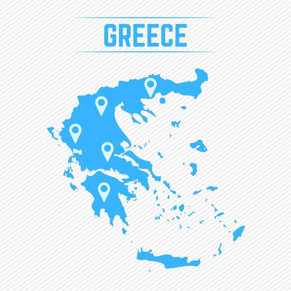 carte simple de la grèce avec des icônes de la carte vecteur