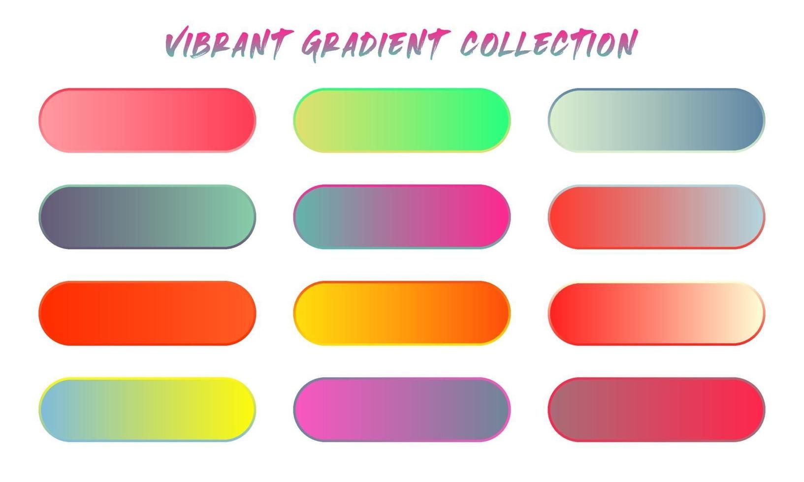 ensemble d'échantillons de couleurs dégradées vibrantes vecteur