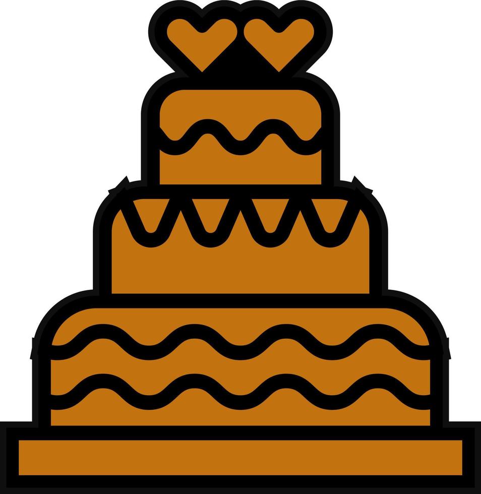 conception d'icône de vecteur de gâteau de mariage