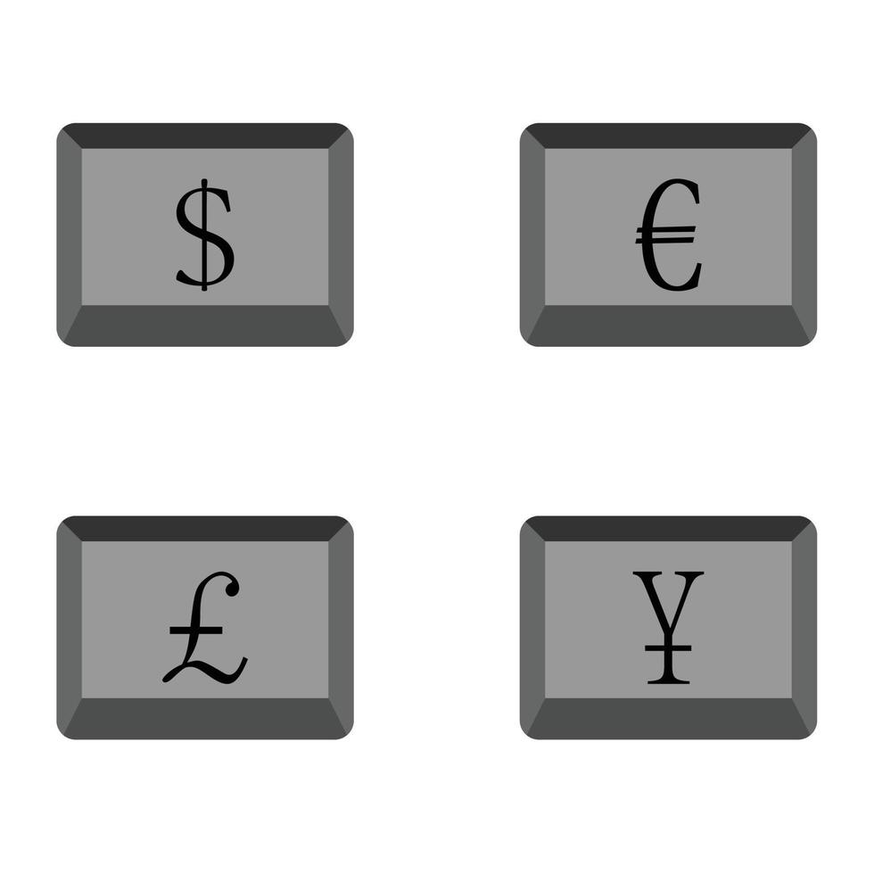 boutons devise icône vecteur