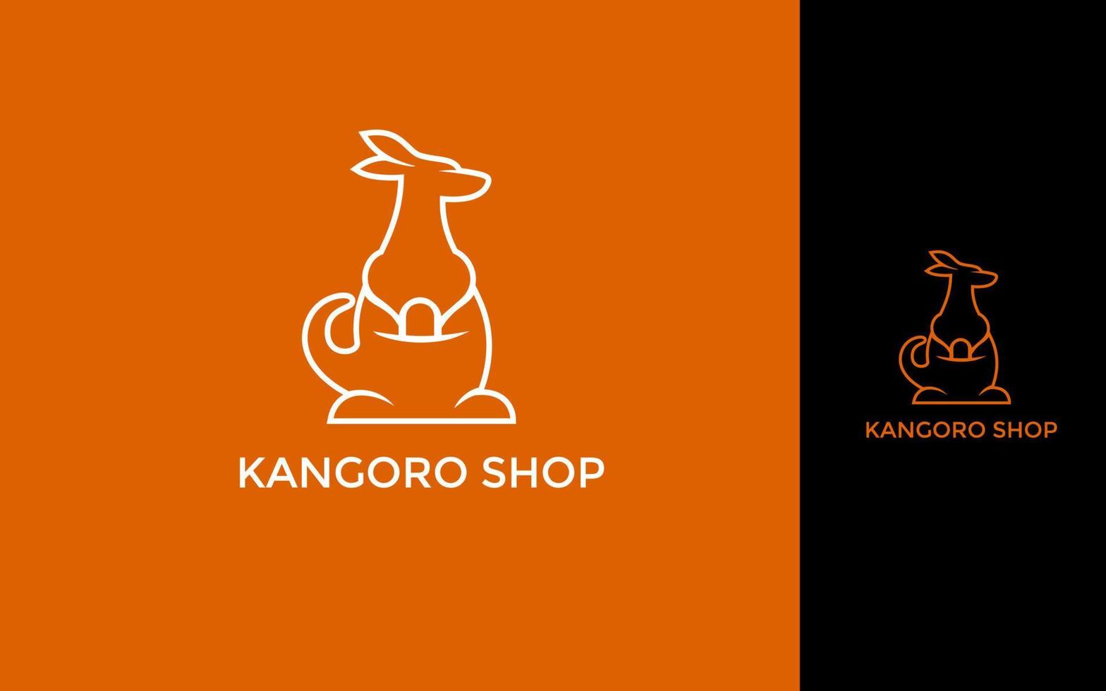 kangourou magasin moderne logo conception vecteur