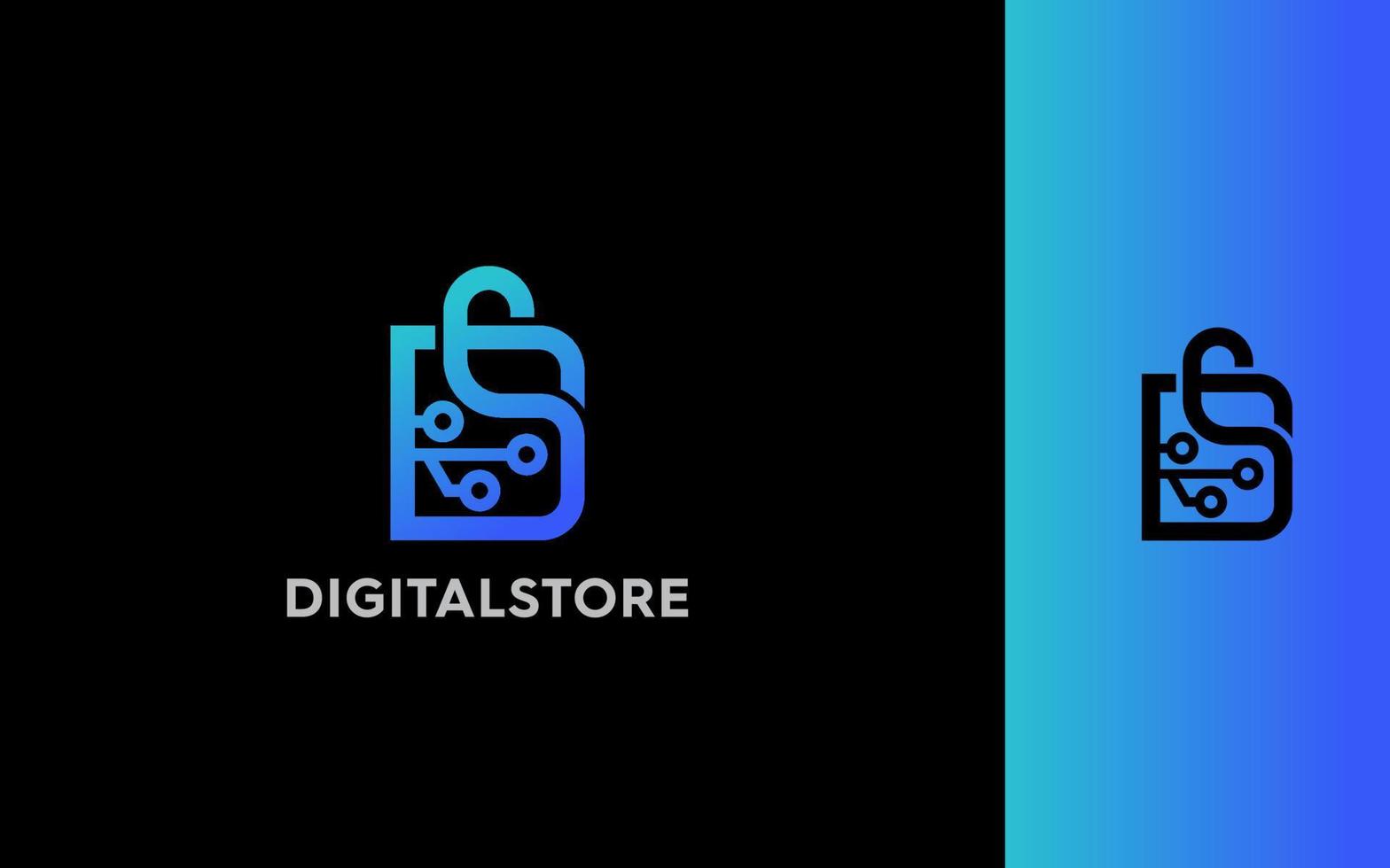 numérique boutique moderne logo vecteur