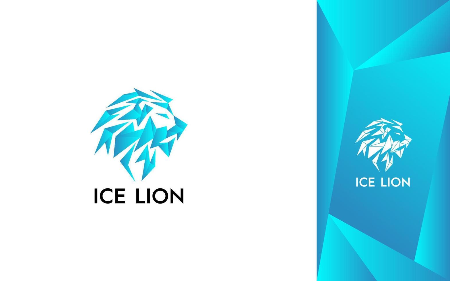 Lion la glace tête hexagone moderne logo vecteur