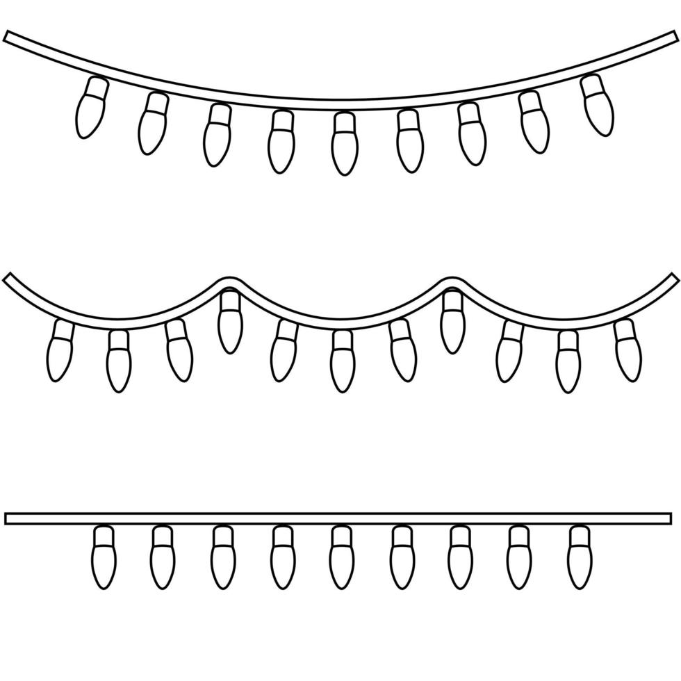 illustration simple de guirlande de noël rétro pour les vacances de noël vecteur