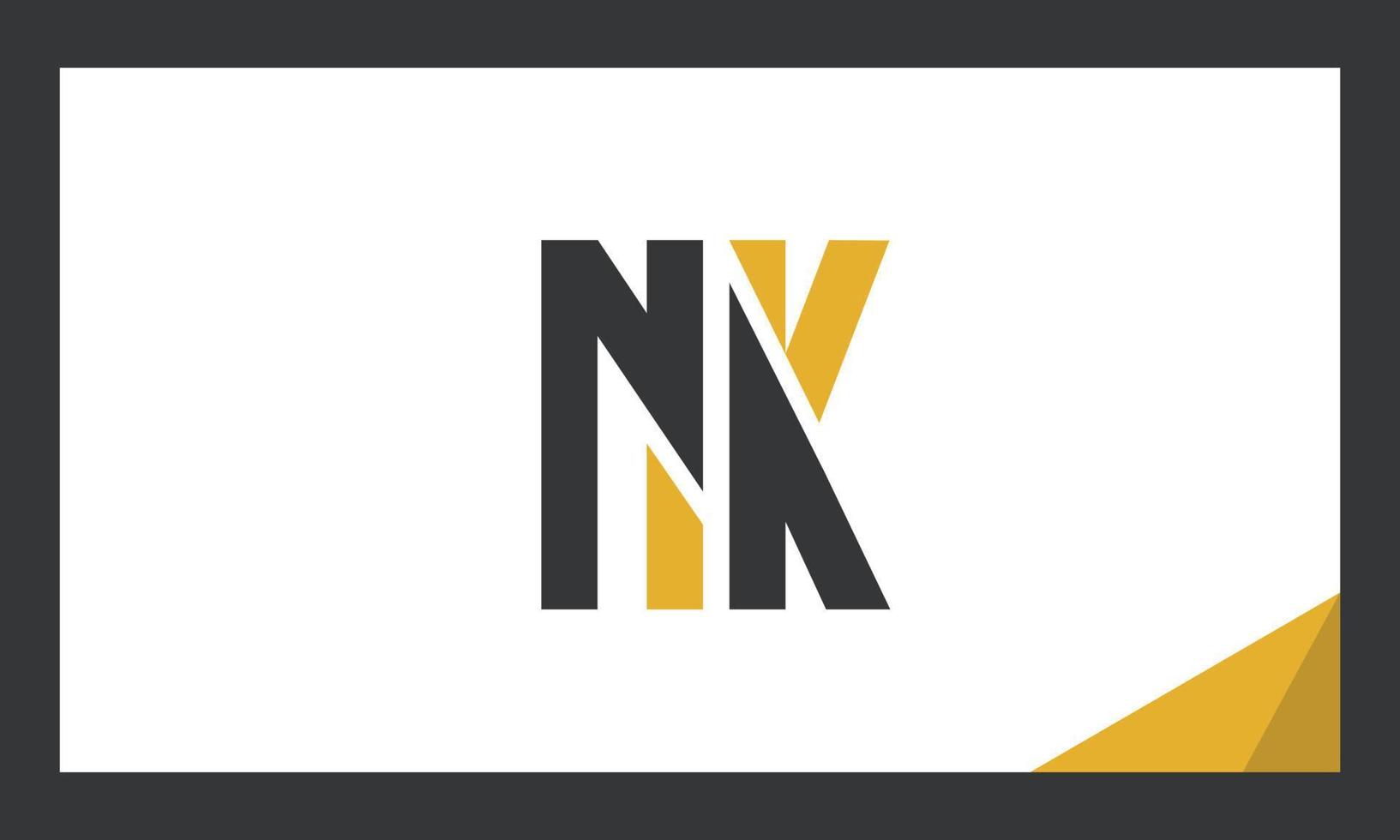 alphabet lettres initiales monogramme logo nk, kn, n et k vecteur