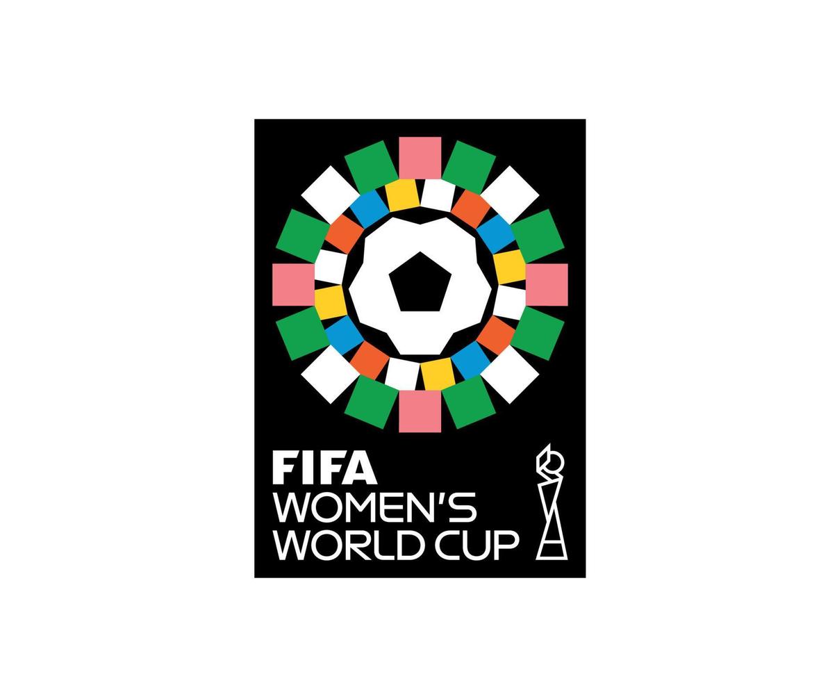 fifa aux femmes monde tasse Australie Nouveau zélande 2023 officiel logo noir mondiale champion symbole vecteur conception abstrait illustration