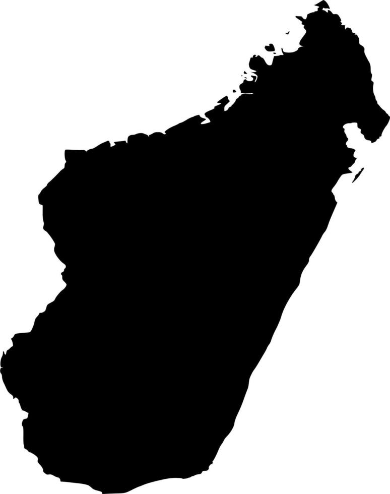 vecteur silhouette de Madagascar carte sur blanc Contexte