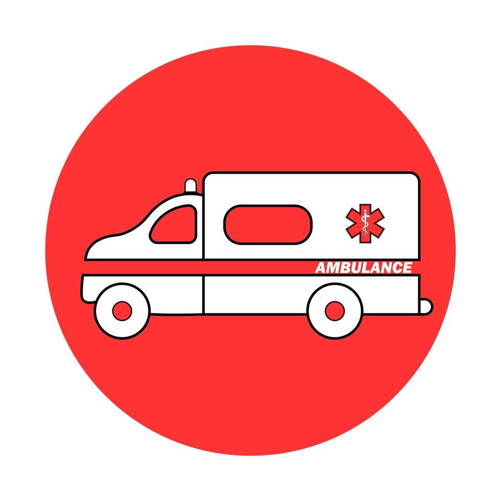 ambulance voiture d'urgence ou automobile. véhicule médical de dessin animé plat auto vecteur