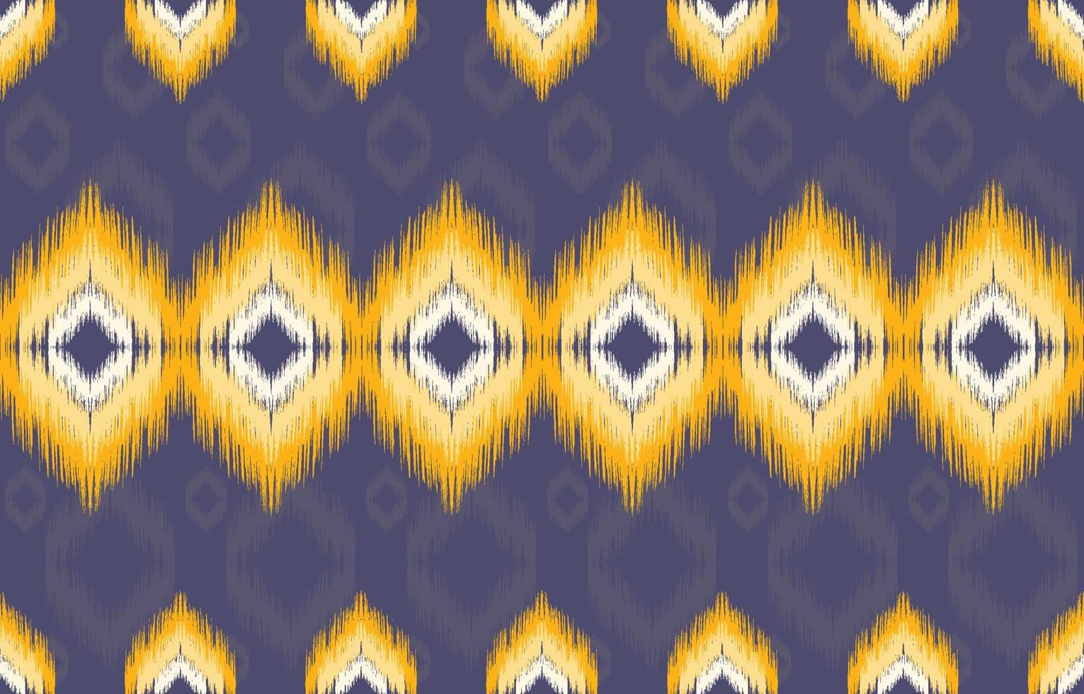 Jaune et violet en tissu ikat sans couture modèle géométrique ethnique traditionnel broderie style.design pour arrière-plan, tapis, tapis, sarong, vêtements, vecteur illustration.