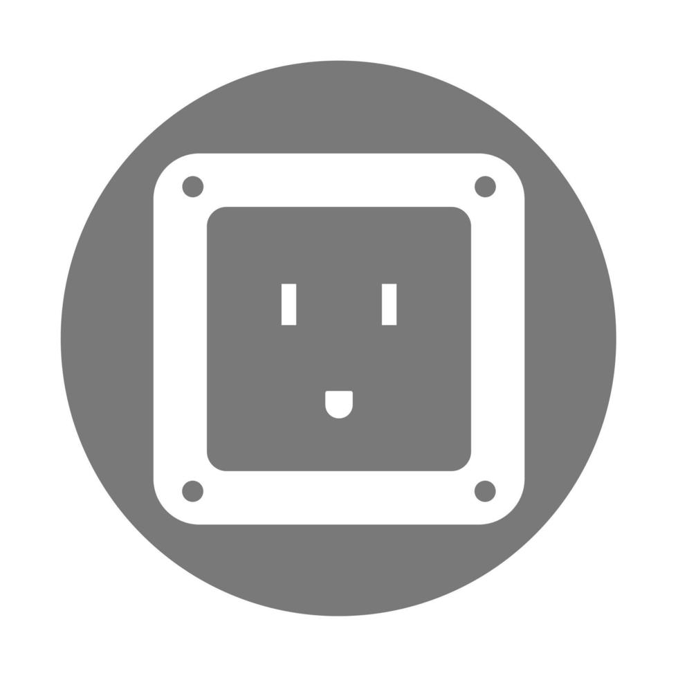 illustration simple de l'icône de prise de courant isolé sur fond vecteur